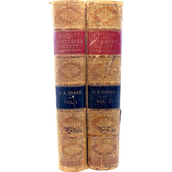 History of MIddlesex County Massachusetts Vols 1 & 2 by S.A. Drake [Set of 2] - Picture 1 of 16